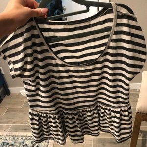 stripped peplum top